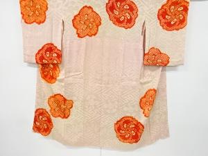 アンティーク　紋錦紗　絞り　捻じり花模様単衣長襦袢